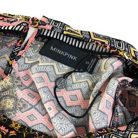 MinkPink Long Sleeve Tassel Trim Graphic Dress - Picture 3 of 6